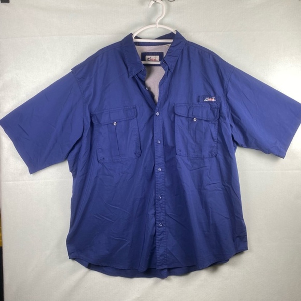 World Wide Sportsman | Bass Pro Shop | Men’s Short Sleeved Fishing Shirt | Navy